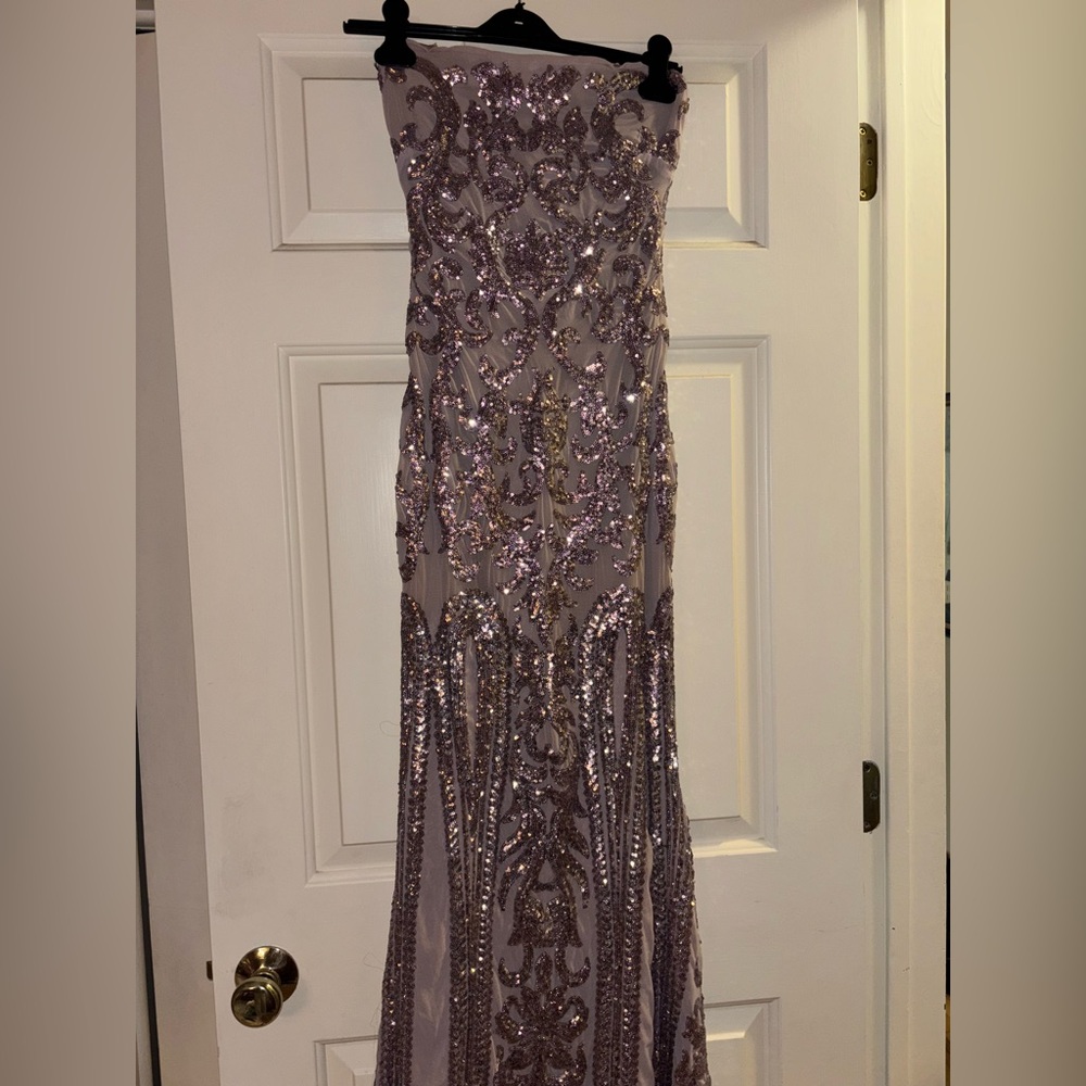 Elegant Sequin Strapless Prom Gown Size 6
